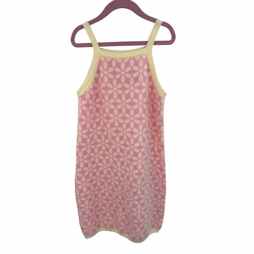 Between Pink and‎ Cream Floral Sweater Knit Kids Dress Size 8 New